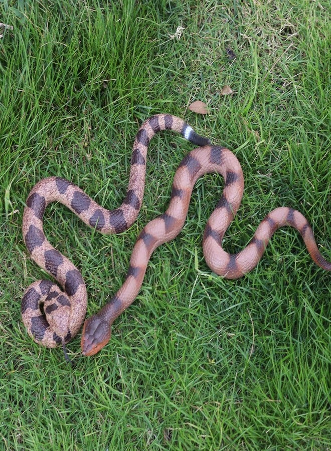 Lohoee 2Pcs Realistic Fake Snakes Toy Lifelike Rubber Rattlesnake Snake Scare Birds and Squirrels Tricky Model Snake Toys for Gift Party Favors or Halloween Decoration Props - Image 5